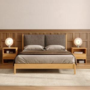 Łóżko tapicerowane Vena 160×200 cm, dąb, lakier mat, Storm 97 – Outlet Dąb 160x200 cm Lakier matowy STORM 97 Danzz