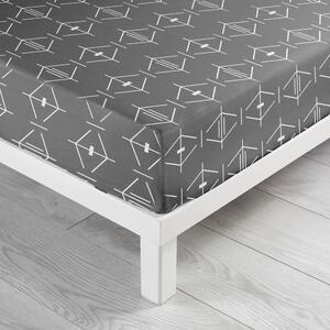 Ciemnoszare bawełniane prześcieradło z gumką 140x190 cm Aristide – douceur d'intérieur