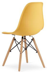 Musztardowe krzesło w stylu skandynawskim - Naxin 4X