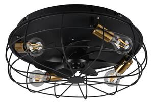 Lampa sufitowa ze zdalnym sterowaniem/z wentylatorem w kolorze matowej czerni Trondheim – Reality