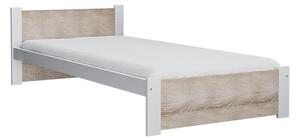 Łóżko IKAROS 90 x 200 cm, białe/dąb sonoma Stelaż: Bez stelaża, Materac: Bez materaca