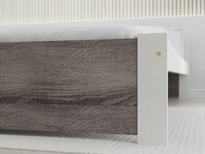 Łóżko IKAROS 90 x 200 cm, biały/dąb truflowy Stelaż: Ze stelażem listwowym rolowanym, Materac: Bez materaca