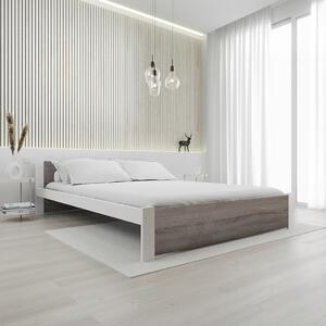Łóżko IKAROS 180 x 200 cm, biały/dąb truflowy Stelaż: Ze stelażem listwowym elastycznym, Materac: Materac Coco Maxi 19 cm