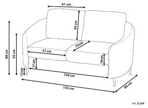 Sofa dwuosobowa do salonu tapicerowana metalowe nóżki szara Trosa Beliani