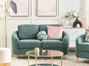 Sofa dwuosobowa do salonu tapicerowana metalowe nóżki zielona Trosa Beliani