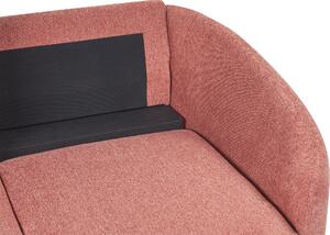 Sofa dwuosobowa do salonu tapicerowana metalowe nóżki różowa Trosa Beliani