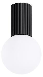 Czarna lampa sufitowa ze szklanym kloszem ø 12 cm Orbital – Sollux