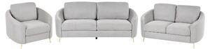 Zestaw wypoczynkowy sofa 3+2+1 tapicerowany szary Trosa Beliani