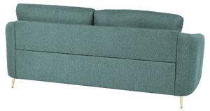 Sofa trzyosobowa do salonu tapicerowana metalowe nóżki zielona Trosa Beliani