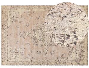 Dywan do mieszkania bawełniany 160 x 230 cm orientalny wzór beżowy Matarim Beliani