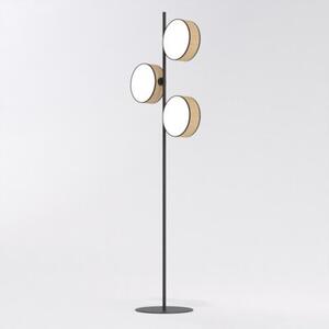 Lampa stojąca podłogowa minimalistyczna jasnobrązowa z abażurem 3xE14 10W DRUMZ Emibig