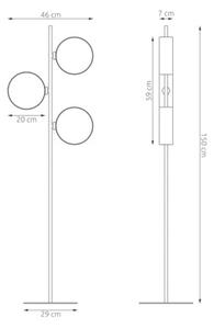 Lampa stojąca podłogowa minimalistyczna jasnobrązowa z abażurem 3xE14 10W DRUMZ Emibig