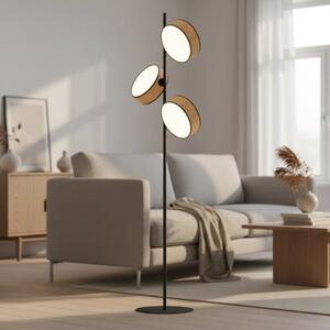 Lampa stojąca podłogowa minimalistyczna jasnobrązowa z abażurem 3xE14 10W DRUMZ Emibig