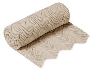 Beżowy dzianinowy koc dziecięcy z bawełny organicznej 80x100 cm Almond – Cam Cam Copenhagen