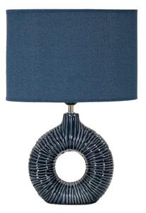Niebieska lampa stołowa ceramiczna z tekstylnym kloszem (wysokość 43 cm) Seta – Mauro Ferretti