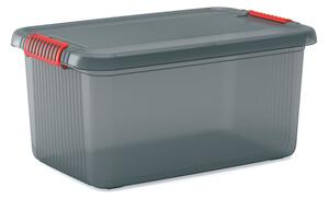 Szary plastikowy pojemnik z pokrywką 59x39x28 cm K Latch Box – KIS