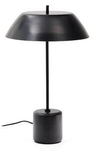 Czarna marmurowa lampa stołowa z metalowym kloszem (wysokość 58 cm) Sayra – Kave Home