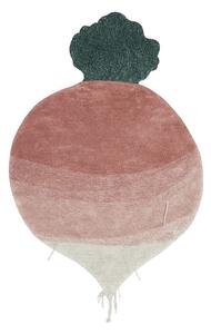 Różowy bawełniany dywan dziecięcy tkany ręcznie odpowiedni do prania 100x150 cm Ramona the Radish – Lorena Canals