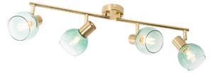 Spot Art Deco złoty z zielonym szkłem 4-punktowy - Vidro