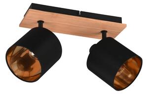 Czarno-naturalna lampa punktowa ø 12 cm Tommy – Reality