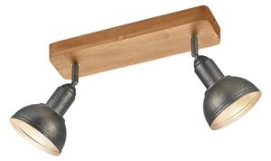 Ciemnoszaro-naturalna lampa punktowa 11x33 cm Delhi – Trio