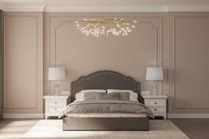 Santi łóżko tapicerowane 160x200 ciemnoszary welur z otwieranym pojemnikiem