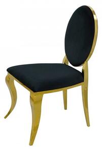 Krzesło Ludwik II Gold Black - złote krzesła glamour tapicerowane