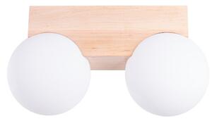 Biało-naturalna lampa sufitowa ze szklanym kloszem ø 12 cm Solum – Sollux