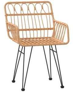 Krzesła ogrodowe, 2 szt., 56x64x80 cm, rattan pe