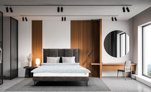 Tapicerowane łóżko z designerskimi poduszkami Edana 160x200 - 6 kolorów