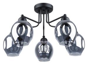 Czarna lampa sufitowa ze szklanym kloszem 59x59 cm Garten – Sollux