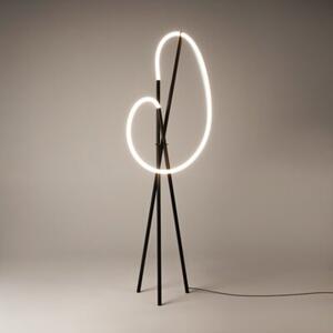 Lampa stojąca podłogowa nowoczesna czarno-biała trójnóg z wężem świetlnym LED 36W CROCHET Maytoni