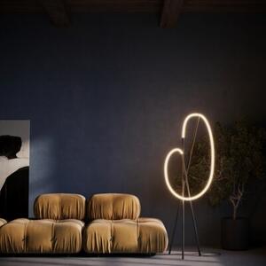 Lampa stojąca podłogowa nowoczesna czarno-biała trójnóg z wężem świetlnym LED 36W CROCHET Maytoni