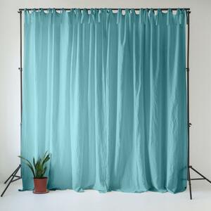 Turkusowa lniana zasłona 140x170 cm Coastal Blue – Linen Tales