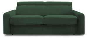 Ciemnozielona sztruksowa rozkładana sofa 195 cm Monaco – Bobochic Paris