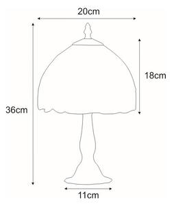 Lampka stołowa z witrażowym kloszem - S942-Perla