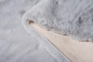 Jasnoszary prostokątny dywan pluszowy - Ajos
