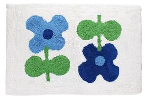 Biało-niebieski dywanik łazienkowy 50x80 cm Blue Flowers – Rex London