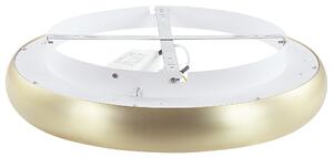 Nowoczesna lampa sufitowa LED okrągła plafon material syntetyczny złota Ataran Beliani