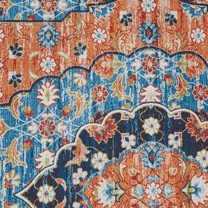 Dywan orientalny chodnik prostokątny 60 x 200 cm poliester niebieski Midalam Beliani