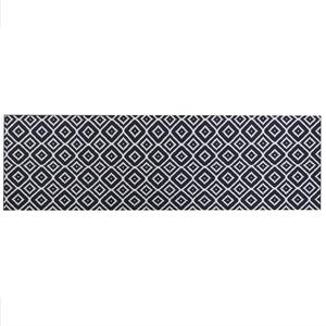 Dywan nowoczesny chodnik prostokątny 60 x 200 cm poliester czarno-biały Karungal Beliani