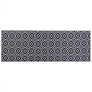 Dywan nowoczesny chodnik prostokątny 70 x 200 cm poliester czarno-biały Karungal Beliani