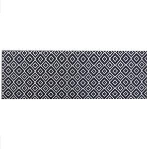 Dywan nowoczesny chodnik prostokątny 80 x 240 cm poliester czarno-biały Karungal Beliani