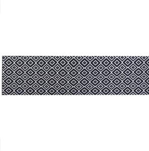 Dywan nowoczesny chodnik prostokątny 80 x 300 cm poliester czarno-biały Karungal Beliani