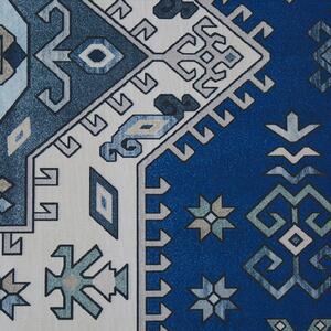 Dywan do przedpokoju chodnik 60 x 200 cm z wzorem niebiesko-beżowy Parvakadli Beliani