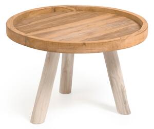 Okrągły stolik z litego drewna tekowego w naturalnym kolorze ø 55 cm Glenda – Kave Home