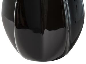 Lampa stołowa czarna glam porcelanowa wysoki połysk z abażurem Santee Beliani
