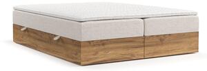 Beżowo-naturalne łóżko boxspring ze schowkiem 180x200 cm Faro – Maison de Rêve