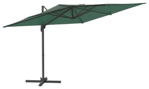 Wiszący parasol z LED, zielony, 400x300 cm