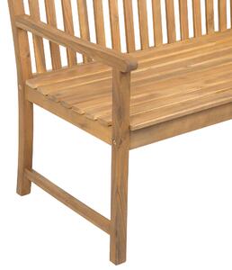 Klasyczna ławka ogrodowa drewniana 120 cm z poduszką czerwoną Vivara Beliani